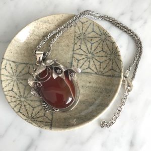 Sterling Silver Amber Necklace